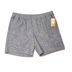 NWT Lakewashed By L.L. Bean Mens Pull On Chambray Shorts Size XXL Blue 100% Cott